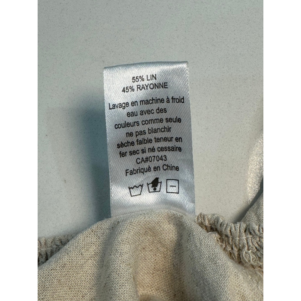 4OUR DREAMERS Beige Linen Wrap Crop Top XL Minimalist Boho Cottage Beach - Picture 9 of 10
